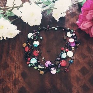 Multi layer beaded necklace